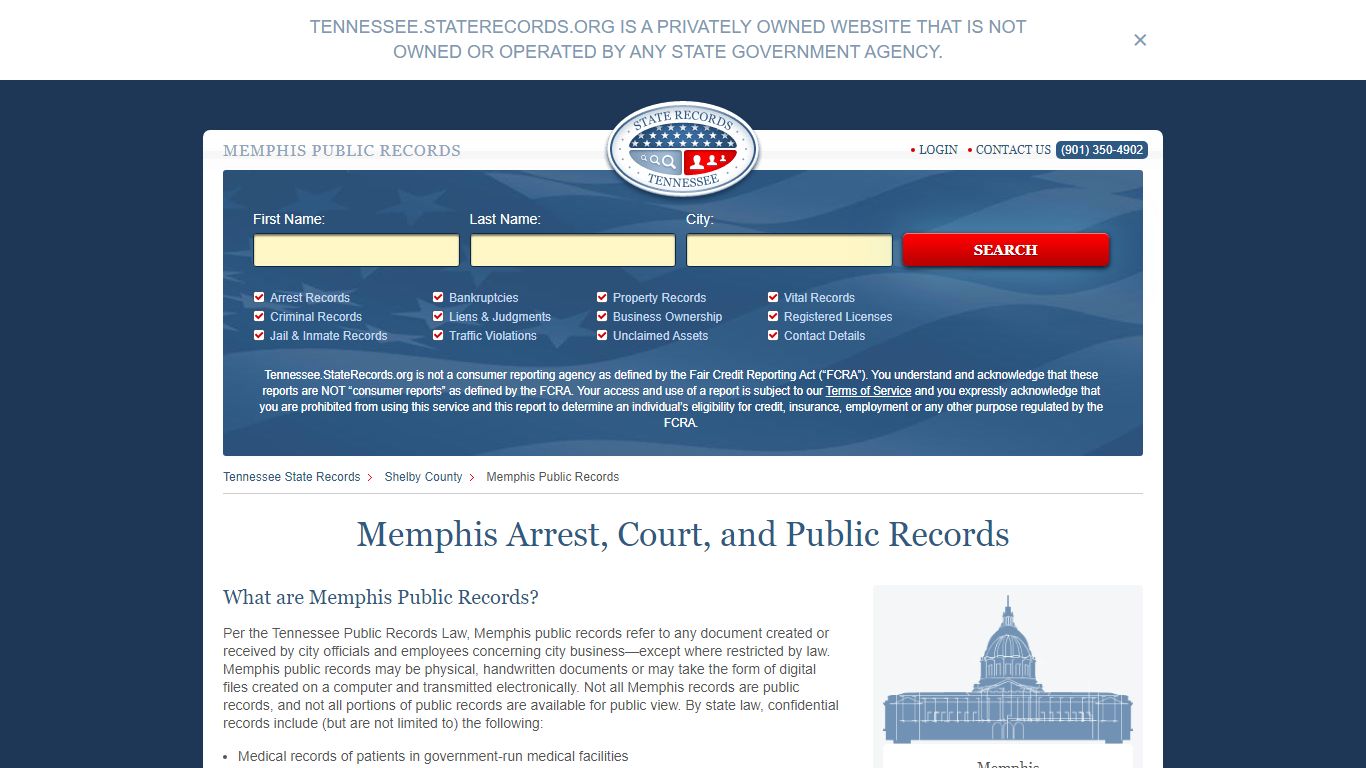 Memphis Arrest and Public Records | Tennessee.StateRecords.org